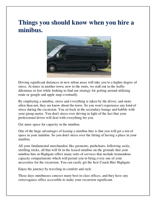 Find The Best Mini Coach Hire in Highgate.