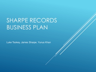 Sharpe Records Business Plan