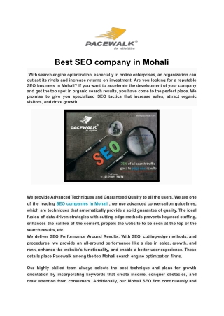 Best SEO company in Mohali