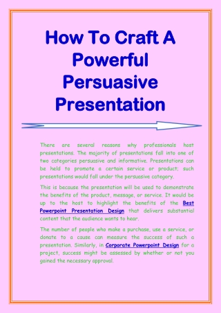 How To Craft A Powerful Persuasive Presentation