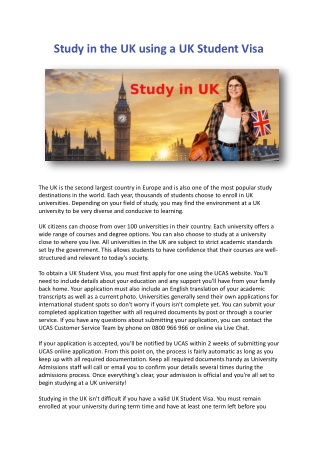Study in UK