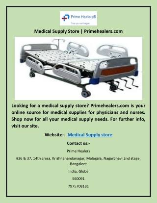 Medical Supply Store | Primehealers.com