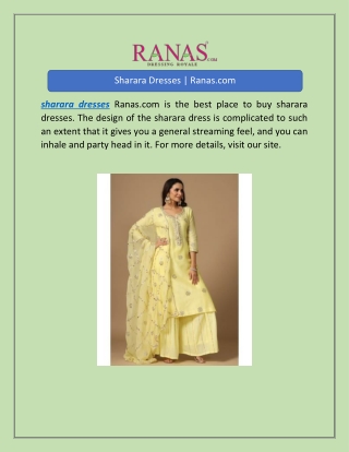 Sharara Dresses | Ranas.com