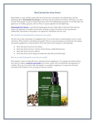 Best Serum for Acne Scars