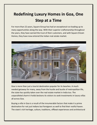 Redefining Luxury Homes in Goa, One Step at a Time