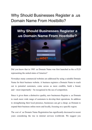 Why Should Businesses Register a .us Domain Name From Hostbillo_
