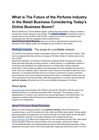 What is The Future of the Perfume Industry in the Retail Perfume Industry (1)