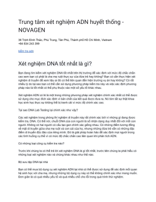 Trung tâm xét nghiệm ADN huyết thống - NOVAGEN