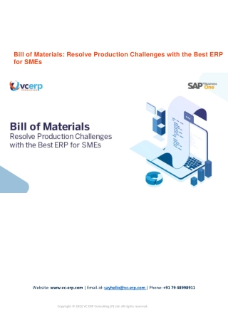 Bill of Materials: Resolve Production Challenges with the Best ERP for SMEs