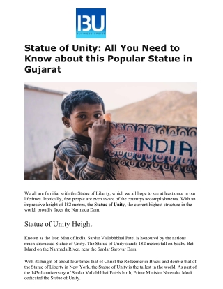 Statue of Unity All You Need to Know about this Popular Statue in Gujarat