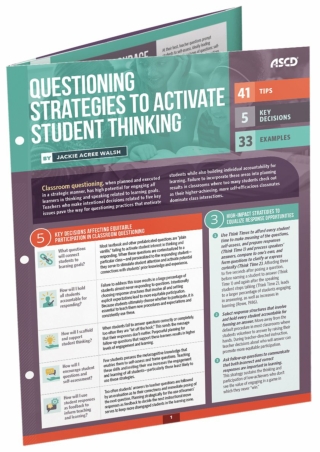 eBOOK  Questioning Strategies to Activate Student Thinking Quick Reference