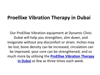 Proellixe Vibration Therapy in Dubai