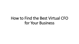 How to Find the Best Virtual CFO for your business