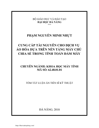 Cung cấp tài nguyên cho dịch vụ ảo hóa dựa trên nền tảng máy chủ chia sẻ trong t