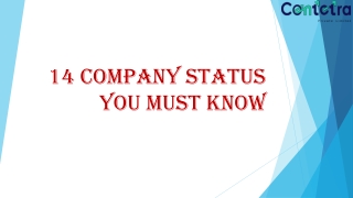 14 company status you must know