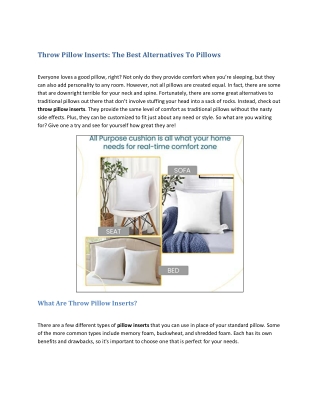 Throw Pillow Inserts- The Best Alternatives to Pillows