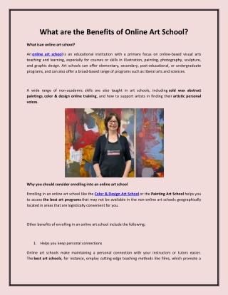 What are the Benefits of Online Art School