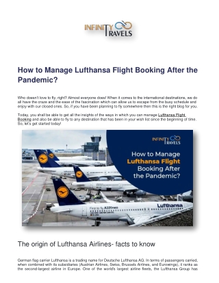 How to Manage Lufthansa Flight Booking After the Pandemic