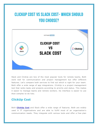 ClickUp Cost vs Slack Cost- Which should you choose?