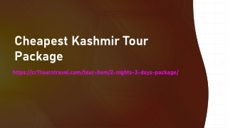 Cheapest Kashmir Tour Package