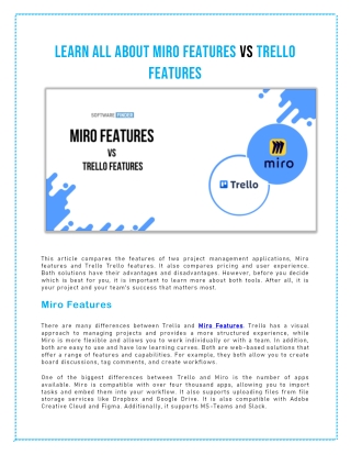Learn All About Miro Features Vs Trello Features