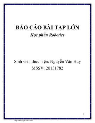 Báo cáo bài tập lớn học phần Robotics