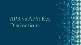 APR vs APY: Key Distinctions