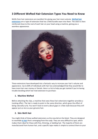 3 Different Wefted Hair Extension Types You Need To Know