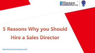 Sales Director Recruitment Agency | Alliance Recruitment Agency
