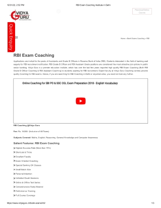 RBI Exam Coaching