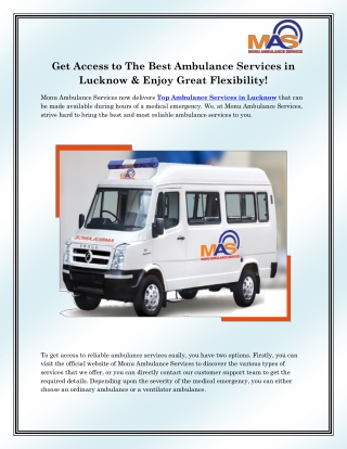 Top Ambulance Services in Lucknow