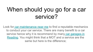 When should you go for a car service_
