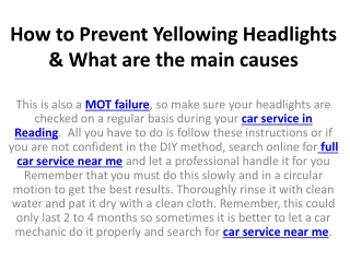 How to Prevent Yellowing Headlights & What are the main causes