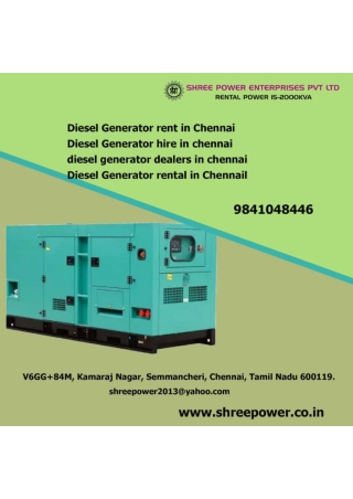 Diesel Generator rent in Chennai