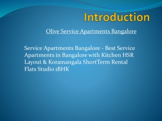 Service Apartments Bangalore