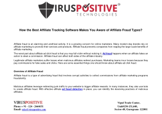 How the Best Affiliate Tracking Software Makes You Aware of Affiliate Fraud Type