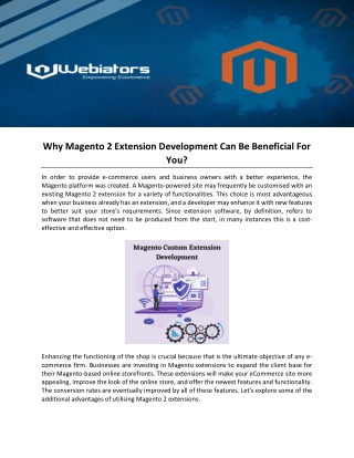 Why Magento 2 Extension Development Can Be Beneficial For You?