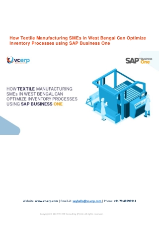 How Textile Manufacturing SMEs in West Bengal Can Optimize Inventory Processes using SAP Business One