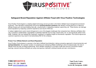 Safeguard Brand Reputation Against Affiliate Fraud With Virus Positive Technolog