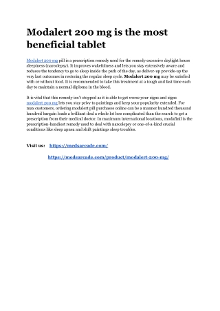 Modalert 200 mg is the most beneficial tablet