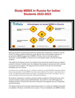 Study MBBS in Russia for Indian Students 2022-2023