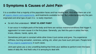 5 Symptoms & Causes of Joint Pain