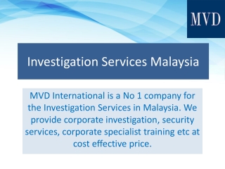 Investigation Services Malaysia