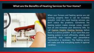 What are the Benefits of Heating Services for Your Home?