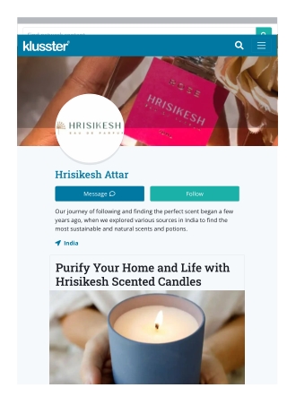 Purify Your Home and Life with Hrisikesh Scented Candles