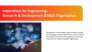 Imperatives for Engineering,  Research & Development (ER&D) Organization