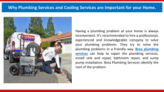 Why Plumbing Services and Cooling Services are Important for your Home?