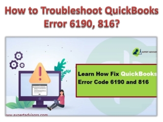 How to Troubleshoot QuickBooks Error 6190, 816?