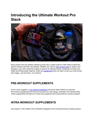 Introducing the Ultimate Workout Pro Stack