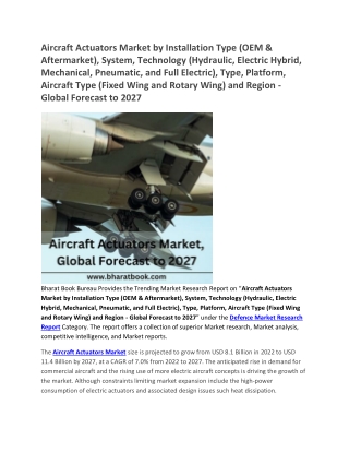 Aircraft Actuators Market - Global Forecast to 2027